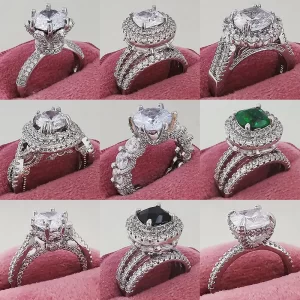 2023 New Retro Luxury Vintage silver color designer Engagement Marriage Ring For Women Tarnish Free Fine Jewellery R6176